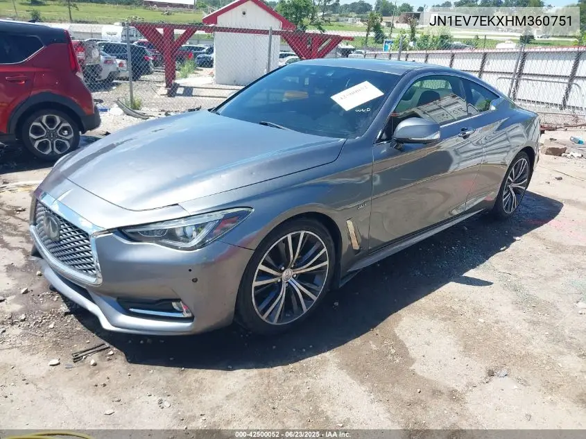 2017 Infiniti Q60 3.0T Premium VIN: JN1EV7EKXHM360751 Lot: 42500052
