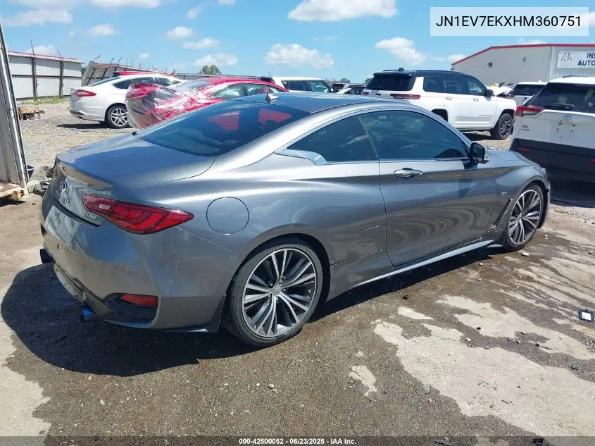 2017 Infiniti Q60 3.0T Premium VIN: JN1EV7EKXHM360751 Lot: 42500052