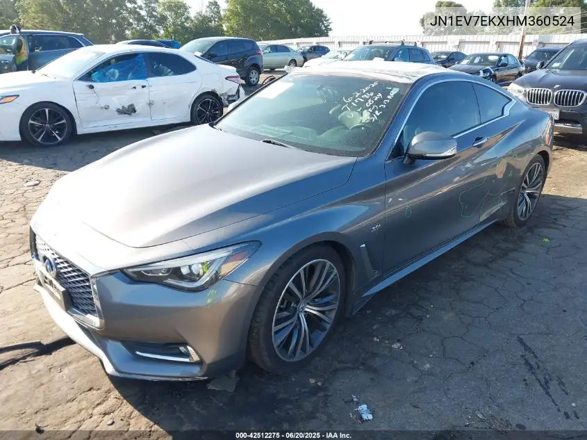 2017 Infiniti Q60 3.0T Premium VIN: JN1EV7EKXHM360524 Lot: 42512275