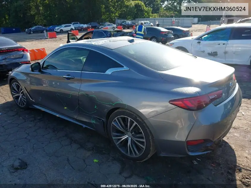 2017 Infiniti Q60 3.0T Premium VIN: JN1EV7EKXHM360524 Lot: 42512275