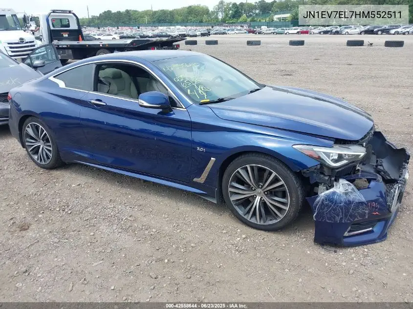2017 Infiniti Q60 3.0T Premium VIN: JN1EV7EL7HM552511 Lot: 42558644