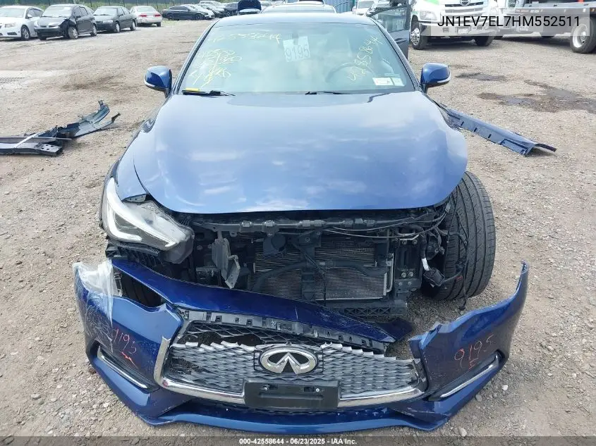 2017 Infiniti Q60 3.0T Premium VIN: JN1EV7EL7HM552511 Lot: 42558644