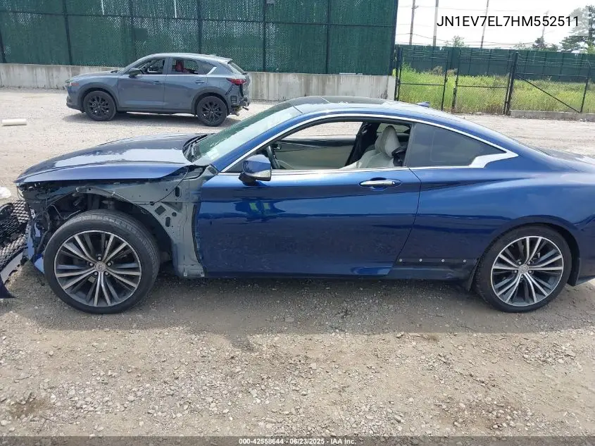 2017 Infiniti Q60 3.0T Premium VIN: JN1EV7EL7HM552511 Lot: 42558644