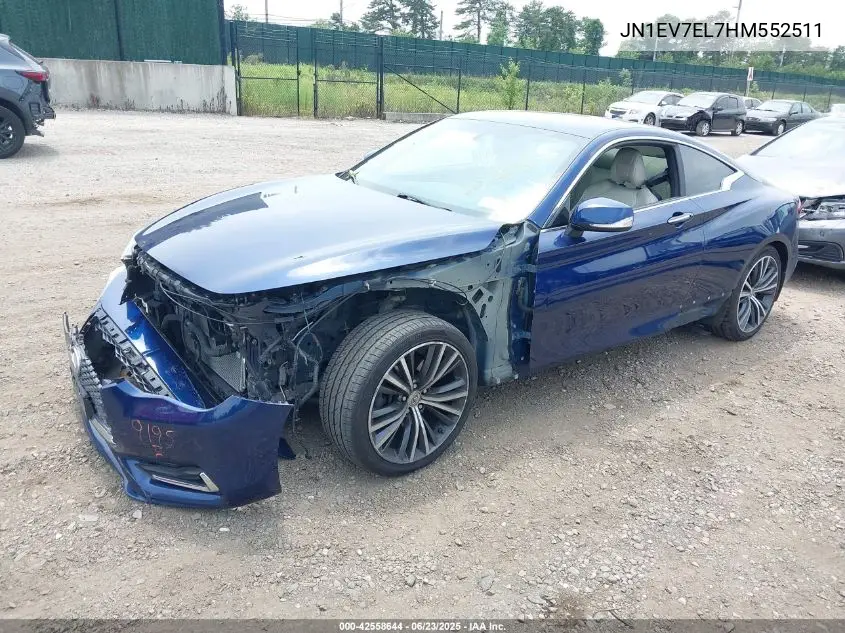 2017 Infiniti Q60 3.0T Premium VIN: JN1EV7EL7HM552511 Lot: 42558644