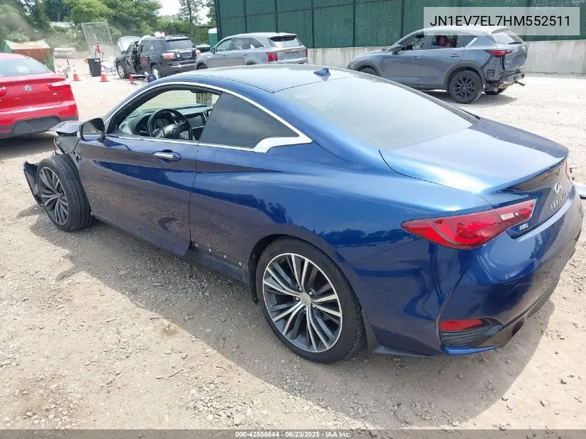 2017 Infiniti Q60 3.0T Premium VIN: JN1EV7EL7HM552511 Lot: 42558644
