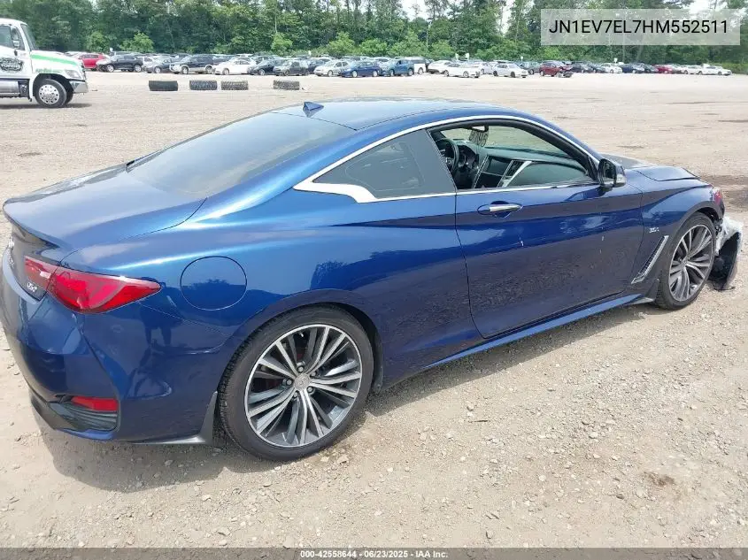 2017 Infiniti Q60 3.0T Premium VIN: JN1EV7EL7HM552511 Lot: 42558644