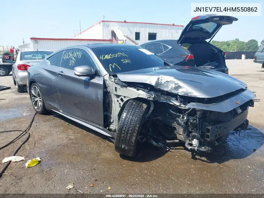 2017 Infiniti Q60 3.0T Premium VIN: JN1EV7EL4HM550862 Lot: 42560091