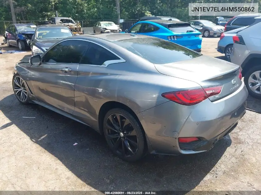 2017 Infiniti Q60 3.0T Premium VIN: JN1EV7EL4HM550862 Lot: 42560091