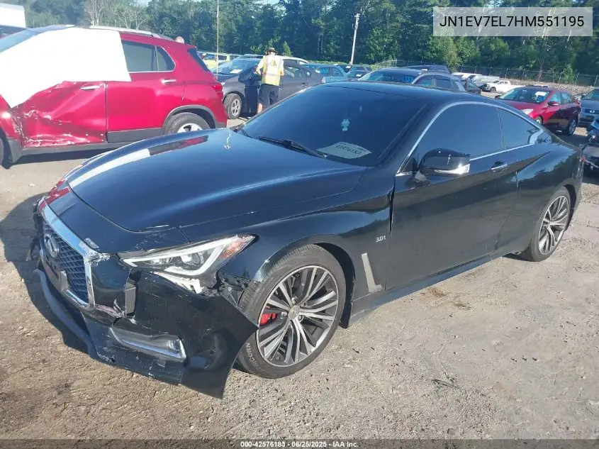 2017 Infiniti Q60 3.0T Premium VIN: JN1EV7EL7HM551195 Lot: 42576183