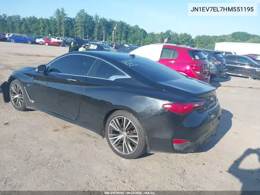 2017 Infiniti Q60 3.0T Premium VIN: JN1EV7EL7HM551195 Lot: 42576183