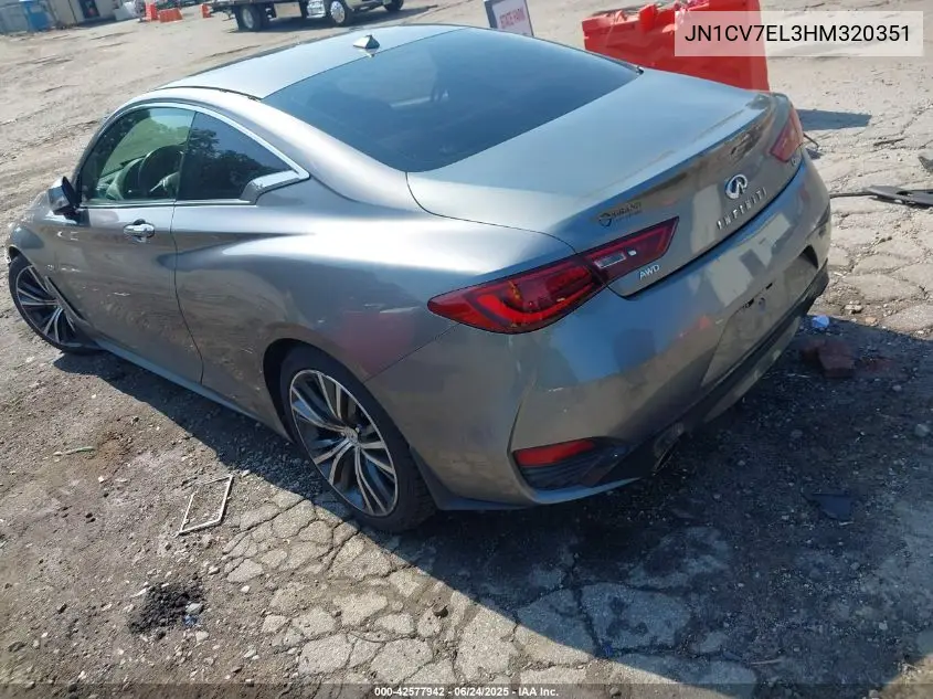 2017 Infiniti Q60 2.0T Premium VIN: JN1CV7EL3HM320351 Lot: 42577942