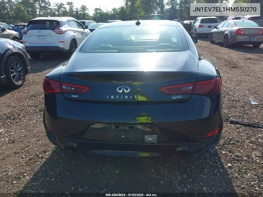 2017 Infiniti Q60 3.0T Premium VIN: JN1EV7EL1HM550270 Lot: 42638824