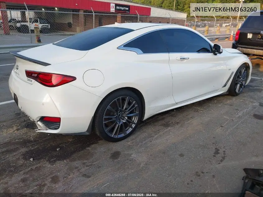 2017 Infiniti Q60 3.0T Sport VIN: JN1EV7EK6HM363260 Lot: 42646268