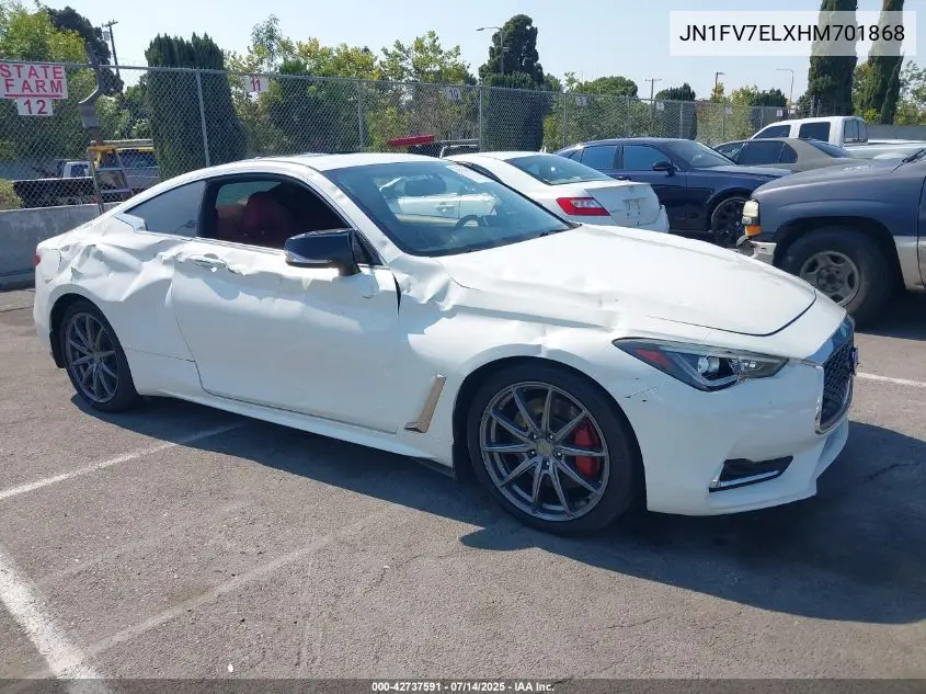 2017 Infiniti Q60 3.0T Red Sport 400 VIN: JN1FV7ELXHM701868 Lot: 42737591