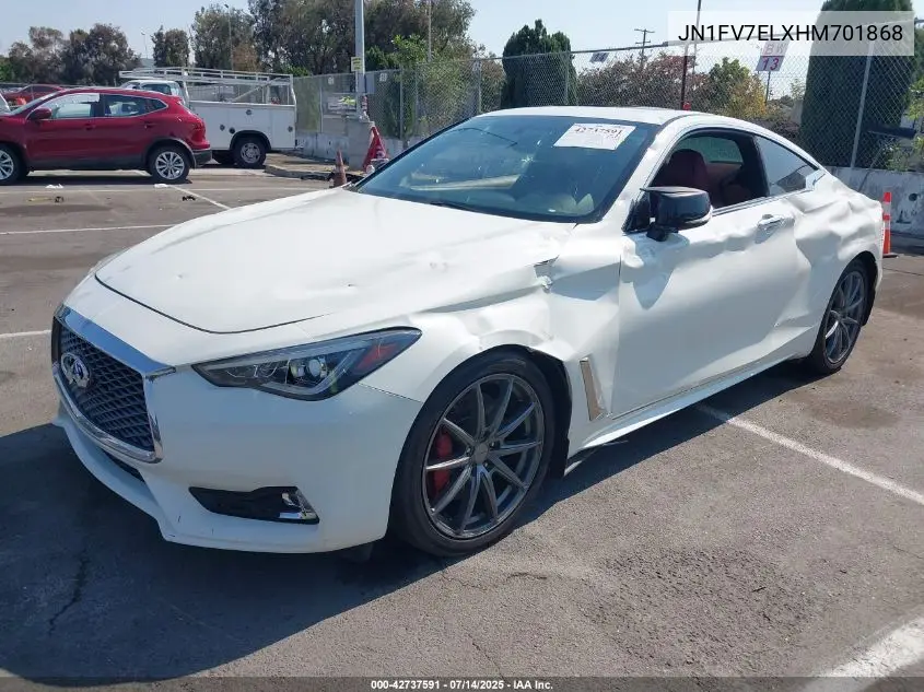 2017 Infiniti Q60 3.0T Red Sport 400 VIN: JN1FV7ELXHM701868 Lot: 42737591