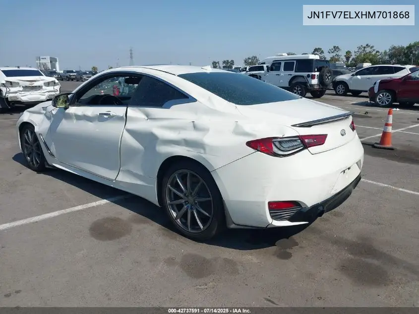2017 Infiniti Q60 3.0T Red Sport 400 VIN: JN1FV7ELXHM701868 Lot: 42737591