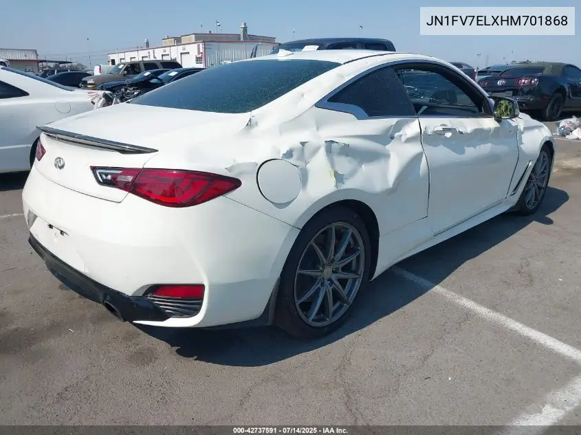2017 Infiniti Q60 3.0T Red Sport 400 VIN: JN1FV7ELXHM701868 Lot: 42737591
