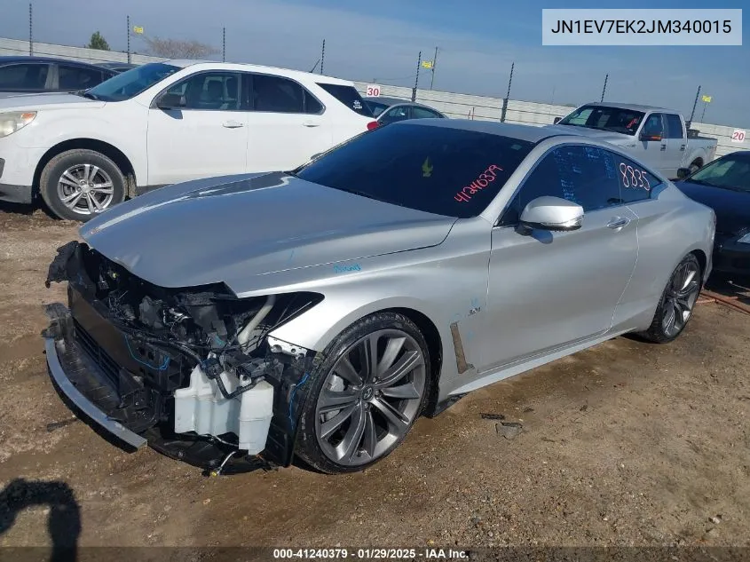 2018 Infiniti Q60 3.0T Sport VIN: JN1EV7EK2JM340015 Lot: 41240379
