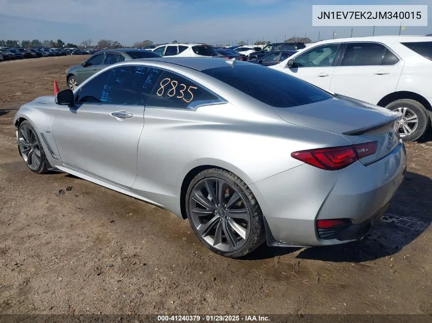 2018 Infiniti Q60 3.0T Sport VIN: JN1EV7EK2JM340015 Lot: 41240379