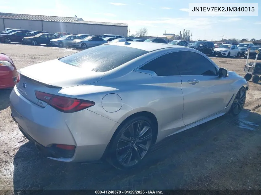 2018 Infiniti Q60 3.0T Sport VIN: JN1EV7EK2JM340015 Lot: 41240379