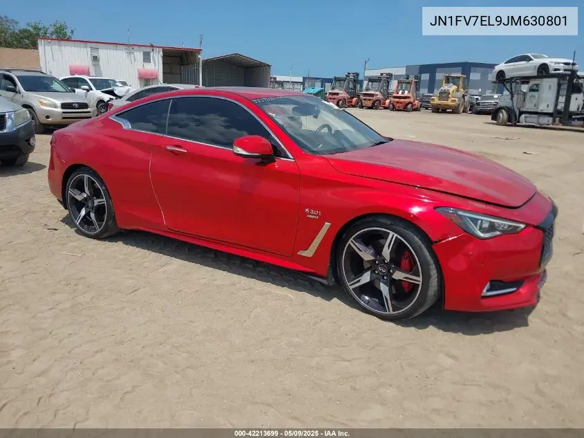 2018 Infiniti Q60 3.0T Red Sport 400 VIN: JN1FV7EL9JM630801 Lot: 42213699