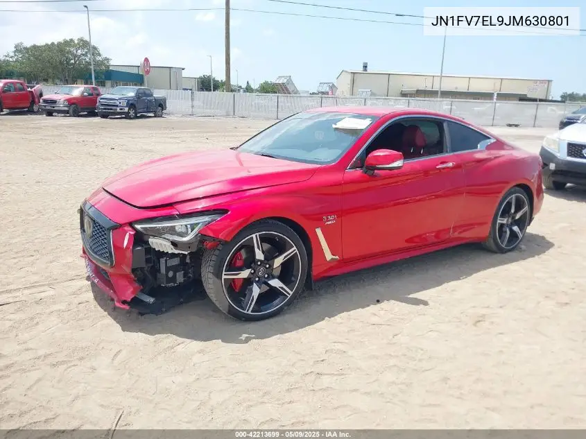 2018 Infiniti Q60 3.0T Red Sport 400 VIN: JN1FV7EL9JM630801 Lot: 42213699