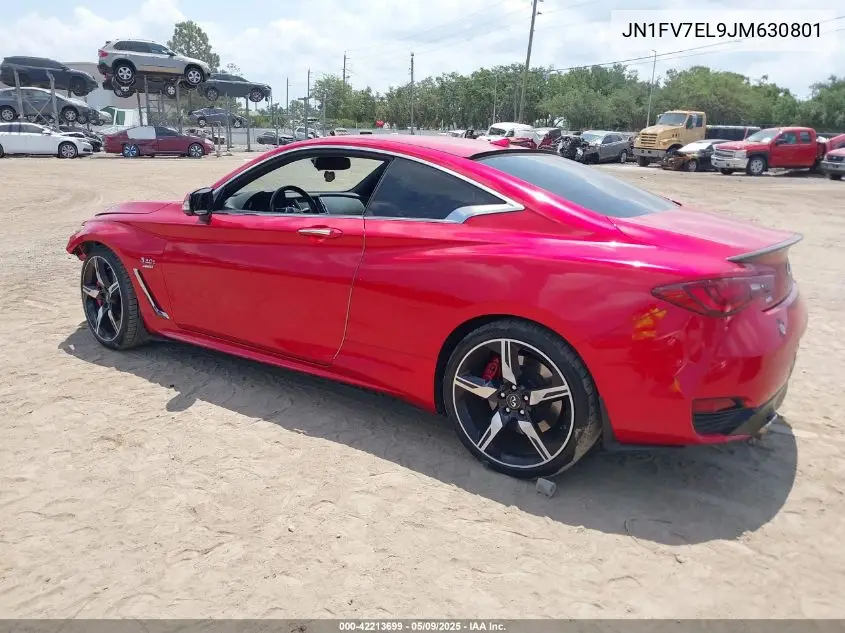 2018 Infiniti Q60 3.0T Red Sport 400 VIN: JN1FV7EL9JM630801 Lot: 42213699