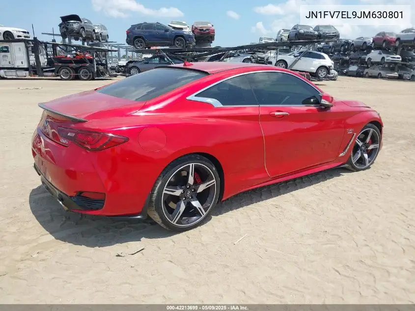 2018 Infiniti Q60 3.0T Red Sport 400 VIN: JN1FV7EL9JM630801 Lot: 42213699