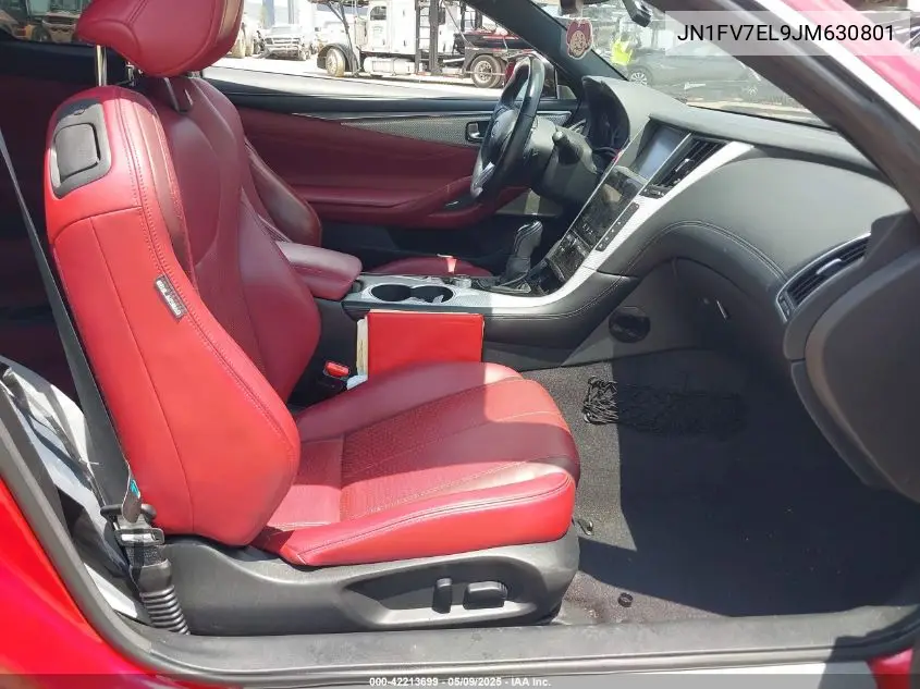 2018 Infiniti Q60 3.0T Red Sport 400 VIN: JN1FV7EL9JM630801 Lot: 42213699