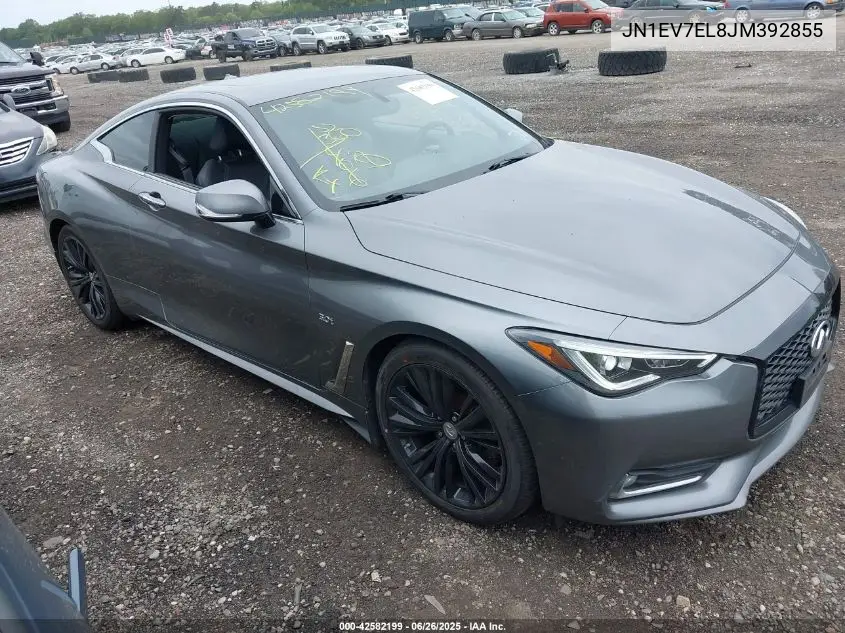 2018 Infiniti Q60 3.0T Luxe VIN: JN1EV7EL8JM392855 Lot: 42582199