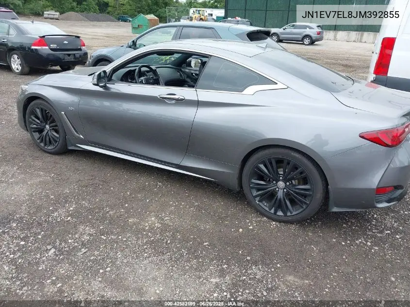 2018 Infiniti Q60 3.0T Luxe VIN: JN1EV7EL8JM392855 Lot: 42582199