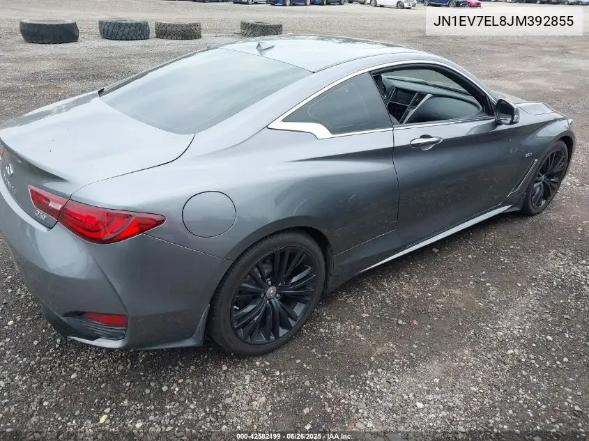 2018 Infiniti Q60 3.0T Luxe VIN: JN1EV7EL8JM392855 Lot: 42582199