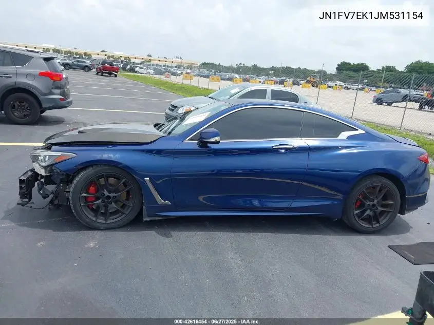 2018 Infiniti Q60 3.0T Red Sport 400 VIN: JN1FV7EK1JM531154 Lot: 42616454