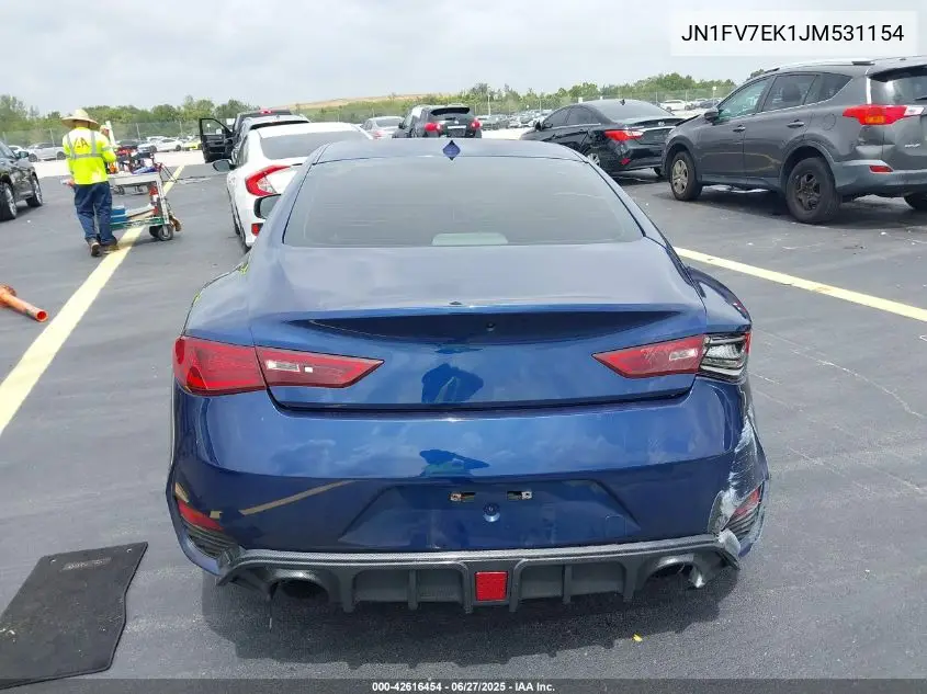 2018 Infiniti Q60 3.0T Red Sport 400 VIN: JN1FV7EK1JM531154 Lot: 42616454