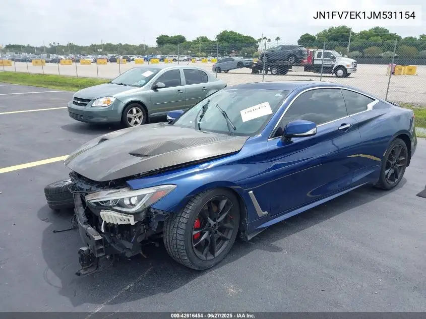 2018 Infiniti Q60 3.0T Red Sport 400 VIN: JN1FV7EK1JM531154 Lot: 42616454