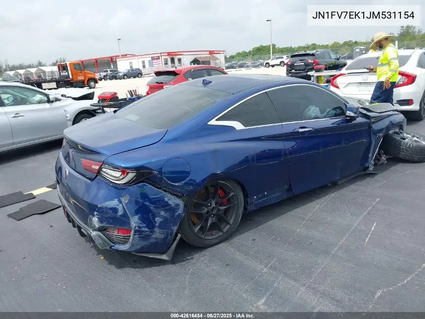 2018 Infiniti Q60 3.0T Red Sport 400 VIN: JN1FV7EK1JM531154 Lot: 42616454