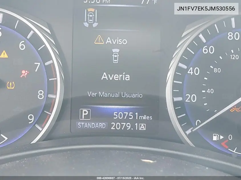 2018 Infiniti Q60 3.0T Red Sport 400 VIN: JN1FV7EK5JM530556 Lot: 42690807