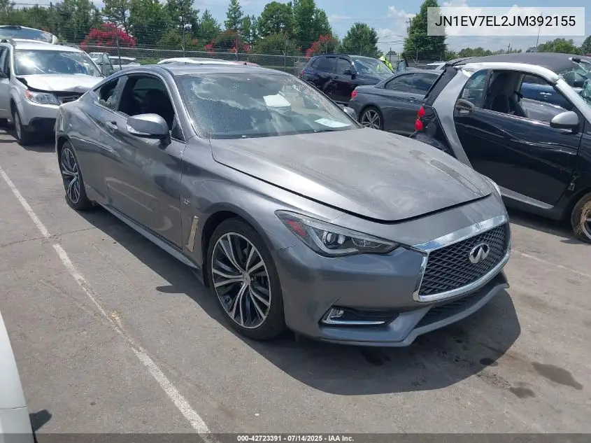 2018 Infiniti Q60 3.0T Luxe VIN: JN1EV7EL2JM392155 Lot: 42723391