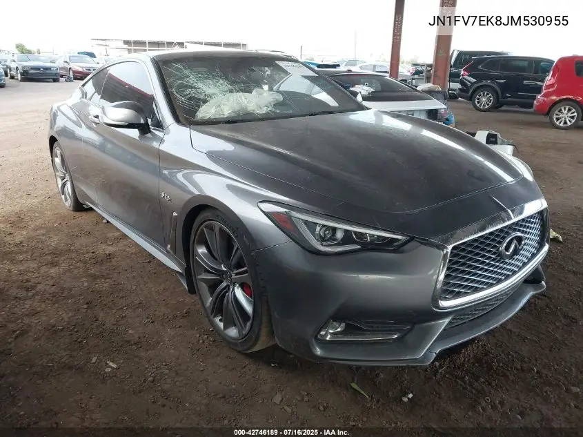 2018 Infiniti Q60 3.0T Red Sport 400 VIN: JN1FV7EK8JM530955 Lot: 42746189