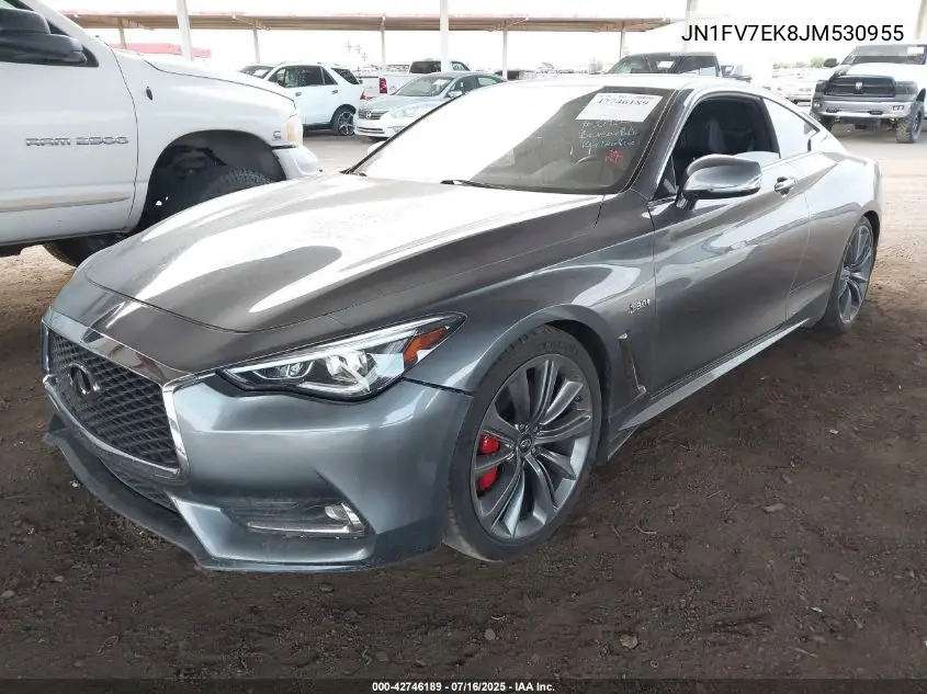 2018 Infiniti Q60 3.0T Red Sport 400 VIN: JN1FV7EK8JM530955 Lot: 42746189