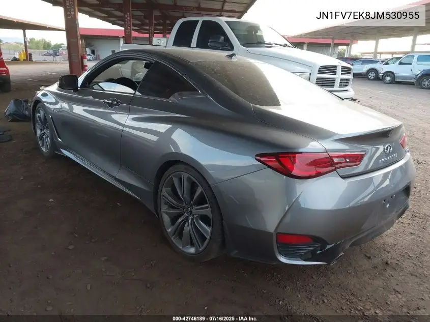 2018 Infiniti Q60 3.0T Red Sport 400 VIN: JN1FV7EK8JM530955 Lot: 42746189