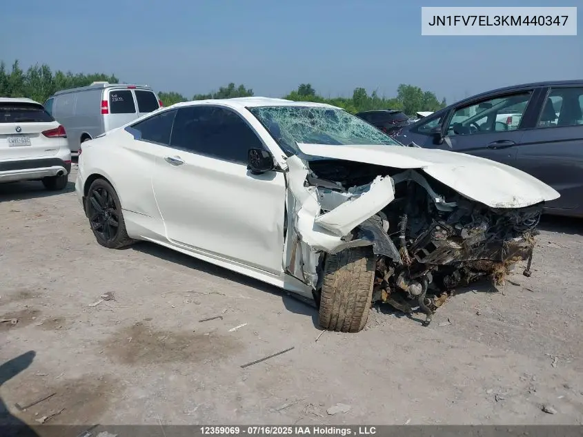 2019 Infiniti Q60 Red Sport 400 VIN: JN1FV7EL3KM440347 Lot: 12359069