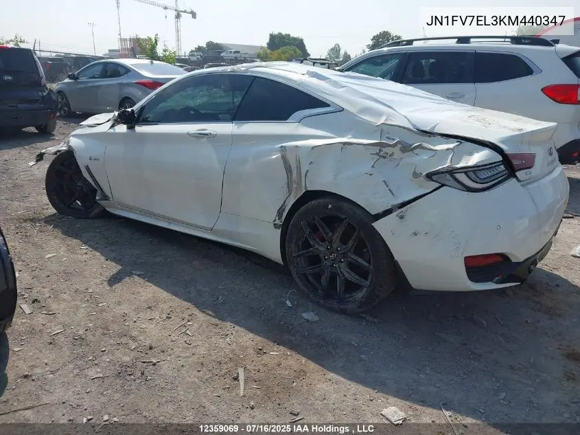2019 Infiniti Q60 Red Sport 400 VIN: JN1FV7EL3KM440347 Lot: 12359069
