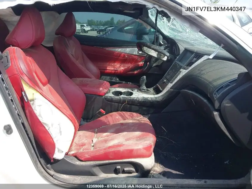 2019 Infiniti Q60 Red Sport 400 VIN: JN1FV7EL3KM440347 Lot: 12359069
