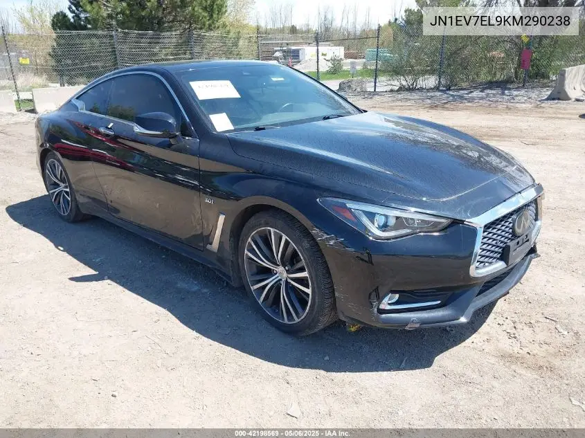 2019 Infiniti Q60 3.0T Luxe VIN: JN1EV7EL9KM290238 Lot: 42198569