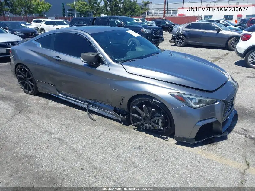 2019 Infiniti Q60 3.0T Luxe VIN: JN1EV7EK5KM230674 Lot: 42211694