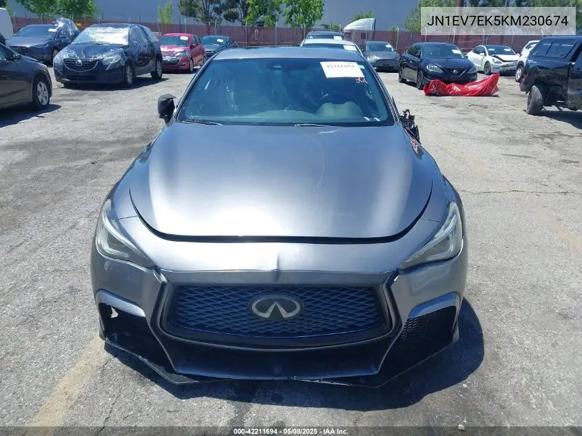 2019 Infiniti Q60 3.0T Luxe VIN: JN1EV7EK5KM230674 Lot: 42211694