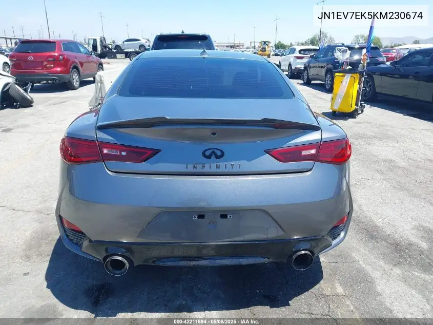 2019 Infiniti Q60 3.0T Luxe VIN: JN1EV7EK5KM230674 Lot: 42211694