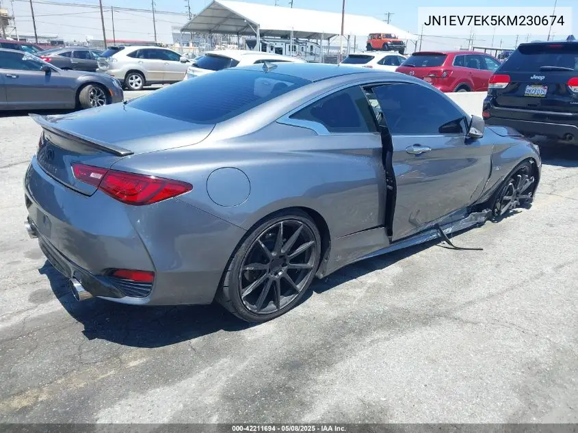 2019 Infiniti Q60 3.0T Luxe VIN: JN1EV7EK5KM230674 Lot: 42211694