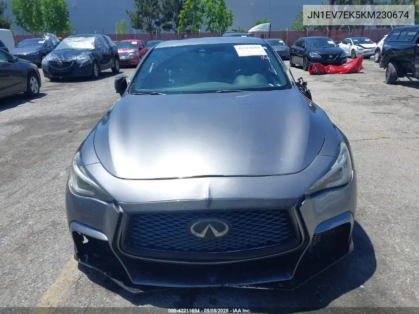 2019 Infiniti Q60 3.0T Luxe VIN: JN1EV7EK5KM230674 Lot: 42211694